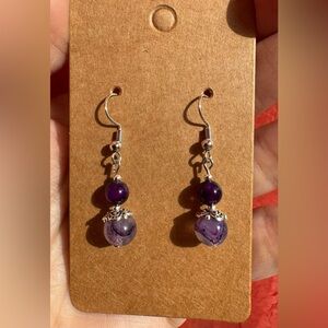 Beautiful handmade earrings purple